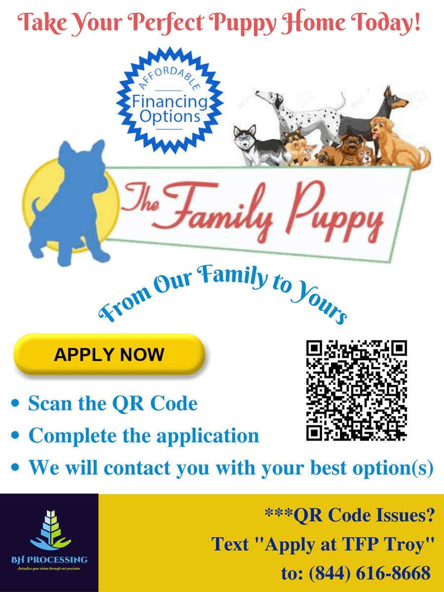 Financing for The Family Puppy in Troy, Michigan.